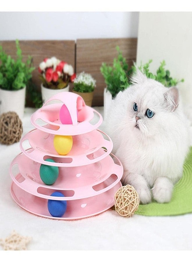 KittuPet Four Layers Pet Cat Toys Turntable Intelligence Training Ball Tray Cat Tower Color May Vary 1 pcs - Image 3